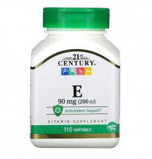 21st Century, E, 90 mg (200 IU), 110 Softgels