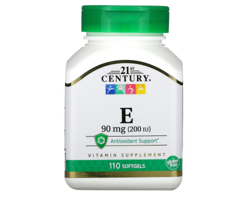21st Century, E, 90 mg (200 IU), 110 Softgels 21st Century, E, 90 mg (200 IU), 110 Softgels