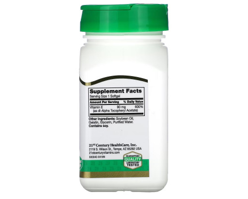 21st Century, E, 90 mg (200 IU), 110 Softgels 21st Century, E, 90 mg (200 IU), 110 Softgels