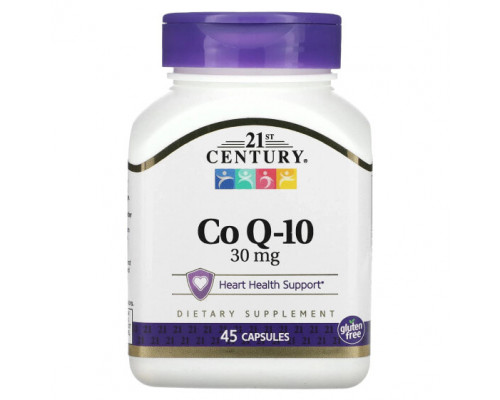 Коэнзим Q10 21st Century, Co Q-10, 30 мг, 45 капсул Коэнзим Q10 21st Century, Co Q-10, 30 мг, 45 капсул