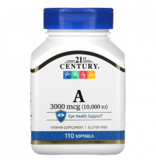 21st Century Health Care Витамин  A 10000 МЕ 110 гелевых капсул