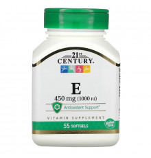 21st Century, E , 450 mg (1000 IU), 55 Softgels