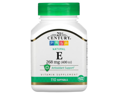 21st Century, E, Natural, 400 IU, 110 Softgels 21st Century, E, Natural, 400 IU, 110 Softgels