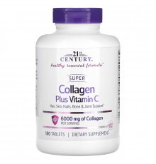 21st Century, Super Collagen Plus Vitamin C, 6000 mg, 180 Tablets