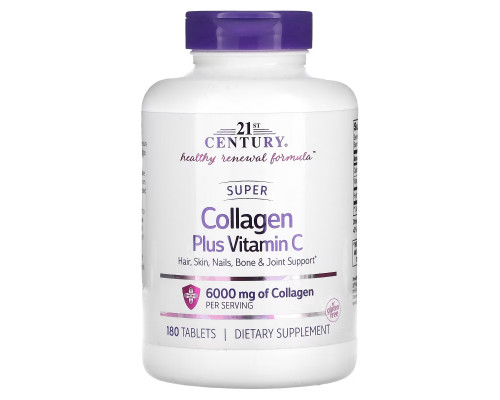 21st Century, Super Collagen Plus Vitamin C, 6000 mg, 180 Tablets 21st Century, Super Collagen Plus Vitamin C, 6000 mg, 180 Tablets