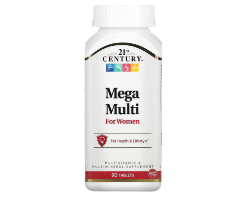 21st Century Health Care Мультивитамины для женщин Mega Multi 90 таблеток 21st Century Health Care Мультивитамины для женщин Mega Multi 90 таблеток