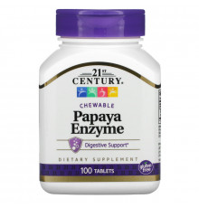 21st Century Health Care Ферменты папайи (Papaya Enzyme) 100 жевательных таблеток