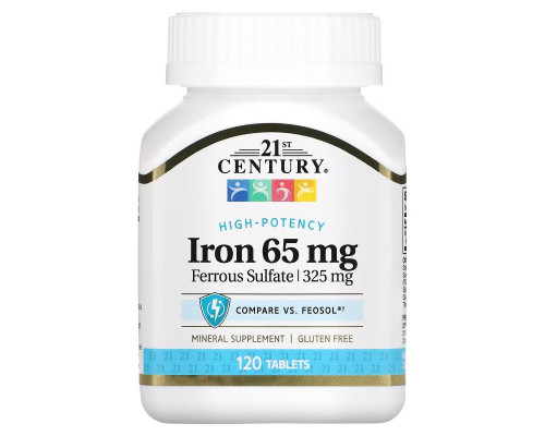 21st Century Health Care Iron 65 mg 100 Tablets 21st Century Health Care Iron 65 mg 100 Tablets