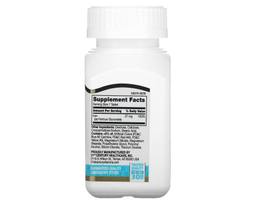 21st Century Health Care Iron 27 mg 110 Tablets 21st Century Health Care Iron 27 mg 110 Tablets