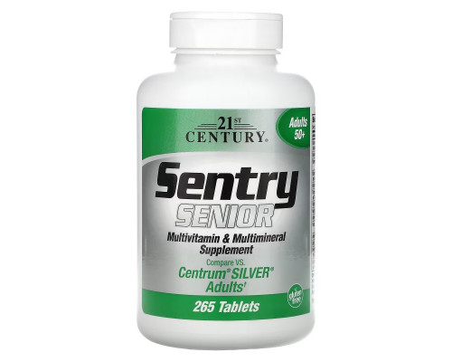 21st Century Health Care Sentry Senior мультивитаминная и минеральная добавка для взрослых 50+ 265 таблеток 21st Century Health Care Sentry Senior мультивитаминная и минеральная добавка для взрослых 50+ 265 таблеток