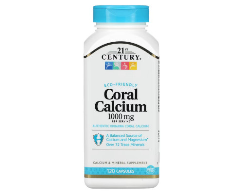 21st Century Health Care Coral Calcium 1000 mg 120 Capsules 21st Century Health Care Coral Calcium 1000 mg 120 Capsules