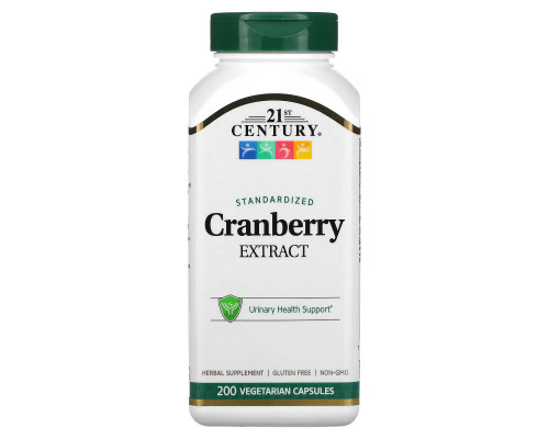 21st Century Health Care Cranberry Extract Standardized 200 Veggie Caps 21st Century Health Care Cranberry Extract Standardized 200 Veggie Caps