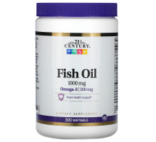 21st Century Health Care Fish Oil Omega-3 1000 mg 300 Softgels