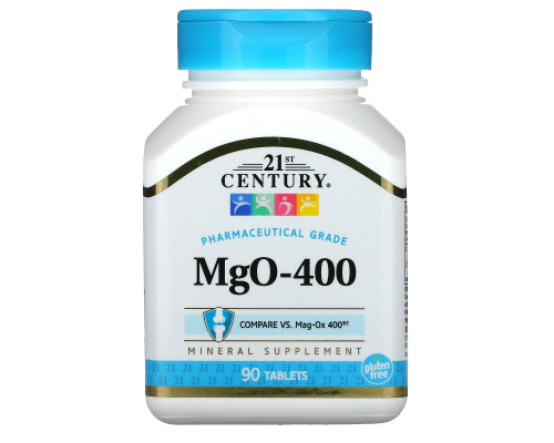 21st Century Health Care MgO Оксид магния 400 мг 90 таблеток 21st Century Health Care MgO Оксид магния 400 мг 90 таблеток
