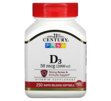 21st Century Health Care Витамин D3 2000 IU 250 мягких капсул