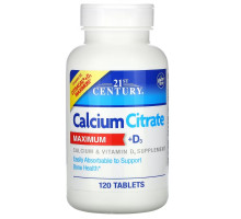 21st Century Health Care Calcium Citrate Maximum + D3 120 Tablets