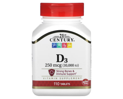 21st Century Health Care D3 Ultra Strength 10000 IU 110 Tablets 21st Century Health Care D3 Ultra Strength 10000 IU 110 Tablets