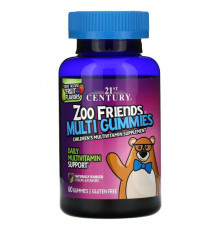 Детское здоровье 21st Century, Zoo Friends, мультивитамины, фрукты, 60 жевательных таблеток