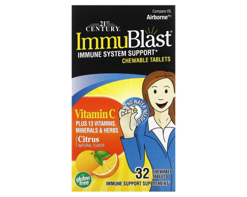 21st Century Health Care ImmuBlast со вкусом цитрусовых 32 жевательных таблетки 21st Century Health Care ImmuBlast со вкусом цитрусовых 32 жевательных таблетки