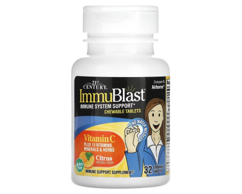 21st Century Health Care ImmuBlast со вкусом цитрусовых 32 жевательных таблетки 21st Century Health Care ImmuBlast со вкусом цитрусовых 32 жевательных таблетки