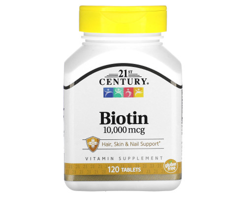21st Century Health Care Biotin 10000 mcg 120 Tablets 21st Century Health Care Biotin 10000 mcg 120 Tablets