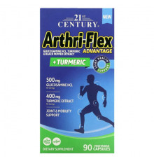 Для мышц и суставов 21st Century, Arthri-Flex Advantage + куркума, 90 вегетарианских капсул