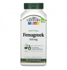 21st Century, Whole Herb Fenugreek, 610 mg, 100 Vegetarian Capsules