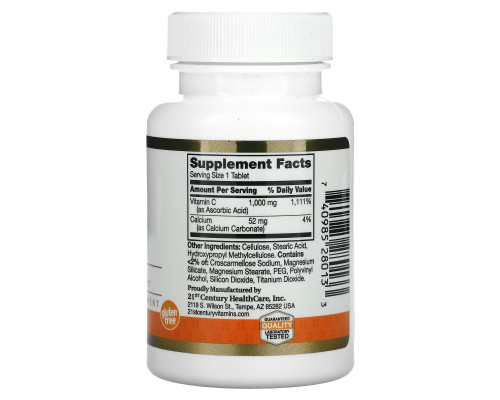 21st Century, Vitamin C, 1,000 mg, 60 Tablets 21st Century, Vitamin C, 1,000 mg, 60 Tablets