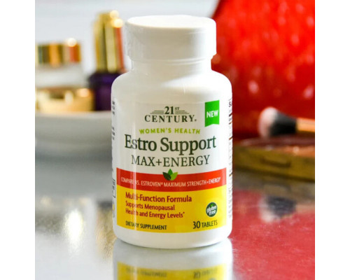 Женское здоровье 21st Century, Women's Health, Estro Support Max + Energy, 30 таблеток Женское здоровье 21st Century, Women's Health, Estro Support Max + Energy, 30 таблеток