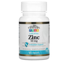21st Century, Zinc,  Chelated, 50 mg, 60 Tablets