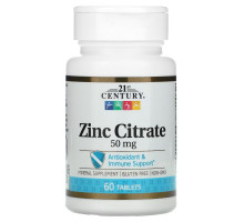 21st Century, Zinc Citrate, 50 mg, 60 Tablets