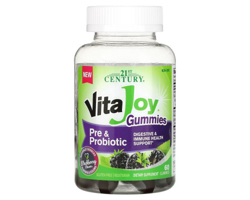 21st Century, Vita Joy Gummies, Pre & Probiotic, Blackberry, 60 Gummies 21st Century, Vita Joy Gummies, Pre & Probiotic, Blackberry, 60 Gummies