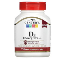 21st Century, Vitamin D3 , 125 mcg , 110 Rapid Release Softgels