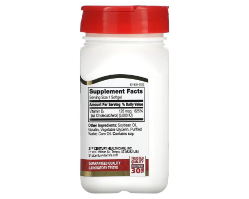 21st Century, Vitamin D3 , 125 mcg , 110 Rapid Release Softgels 21st Century, Vitamin D3 , 125 mcg , 110 Rapid Release Softgels