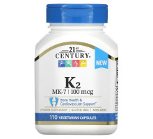 21st Century, K2, MK-7, 100 mcg, 110 Vegetarian Capsules