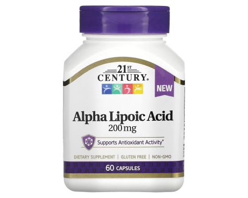21st Century, Alpha Lipoic Acid, 200 mg, 60 Capsules 21st Century, Alpha Lipoic Acid, 200 mg, 60 Capsules
