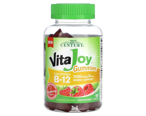 21st Century, VitaJoy Gummies, B-12, Extra Strength, Raspberry, 1500 mcg, 90 Gummies 21st Century, VitaJoy Gummies, B-12, Extra Strength, Raspberry, 1500 mcg, 90 Gummies