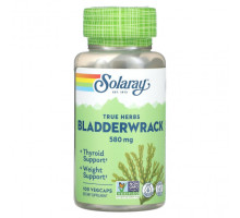 Растительные экстракты и настойки Solaray, True Herbs, Bladderwrack, 580 мг, 100 растительных капсул