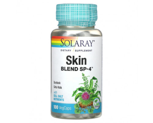 Для здоровья кожи Solaray, Skin Blend, SP-4, 100 растительных капсул Для здоровья кожи Solaray, Skin Blend, SP-4, 100 растительных капсул