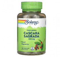 Для пищеварительной системы Solaray, True Herbs, каскара саграда, 450 мг, 180 вегетарианских капсул
