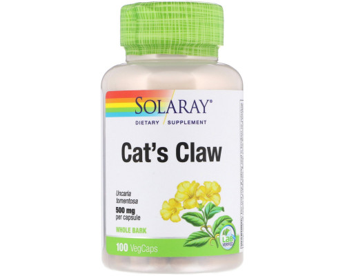 Solaray, Cat's Claw, 500 mg, 100 VegCaps Solaray, Cat's Claw, 500 mg, 100 VegCaps