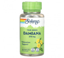 Женское здоровье Solaray, True Herbs, дамиана, 370 мг, 100 растительных капсул