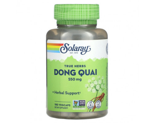 Растительные экстракты и настойки Solaray, True Herbs, Dong Quai, 550 мг, 180 растительных капсул Растительные экстракты и настойки Solaray, True Herbs, Dong Quai, 550 мг, 180 растительных капсул