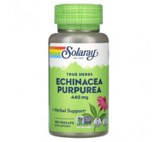 Эхинацея Solaray, True Herbs, эхинацея пурпурная, 440 мг, 100 растительных капсул