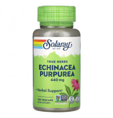 Эхинацея Solaray, True Herbs, эхинацея пурпурная, 440 мг, 100 растительных капсул