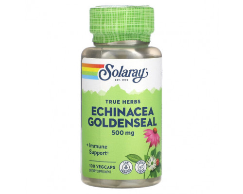 Эхинацея Solaray, True Herbs, эхинацея желтокорень, 500 мг, 100 растительных капсул Эхинацея Solaray, True Herbs, эхинацея желтокорень, 500 мг, 100 растительных капсул