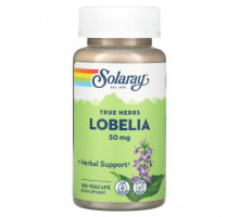 Растительные экстракты и настойки Solaray, True Herbs, Lobelia, 50 mg , 100 VegCaps