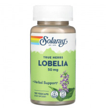 Растительные экстракты и настойки Solaray, True Herbs, Lobelia, 50 mg , 100 VegCaps