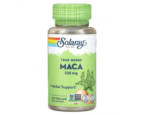 Суперфуды Solaray, True Herbs, мака, 525 мг, 100 вегетарианских капсул Суперфуды Solaray, True Herbs, мака, 525 мг, 100 вегетарианских капсул
