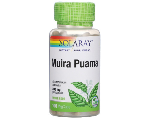 Solaray, Muira Puama, 300 mg, 100 VegCaps Solaray, Muira Puama, 300 mg, 100 VegCaps